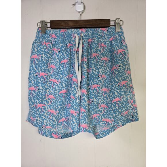 Chubbies Men's Swim Trunks Flamingo Pattern Blue Pink 5.5" Inseam Size Medium - Picture 1 of 5